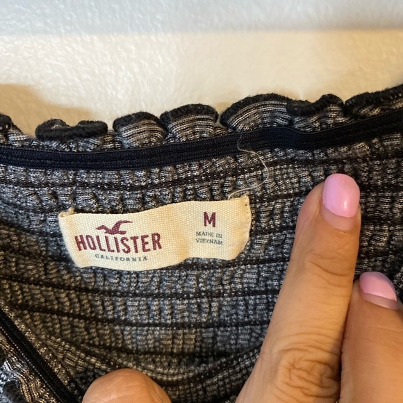 Hollister Black and White Textured mini Stretchy Dress size medium - Picture 2 of 7